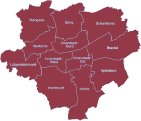 Karte Bezirksvertretungen Dortmund